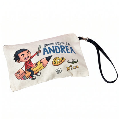 Pochette in Tessuto Personalizzata con Foto - Pochette Multiuso per Scuola e Tempo Libero
