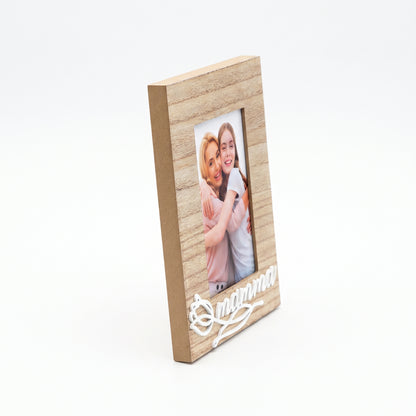 Cornice da Tavolo Mamma - Portafoto in Legno 10x15, Regalo Compleanno Mamma