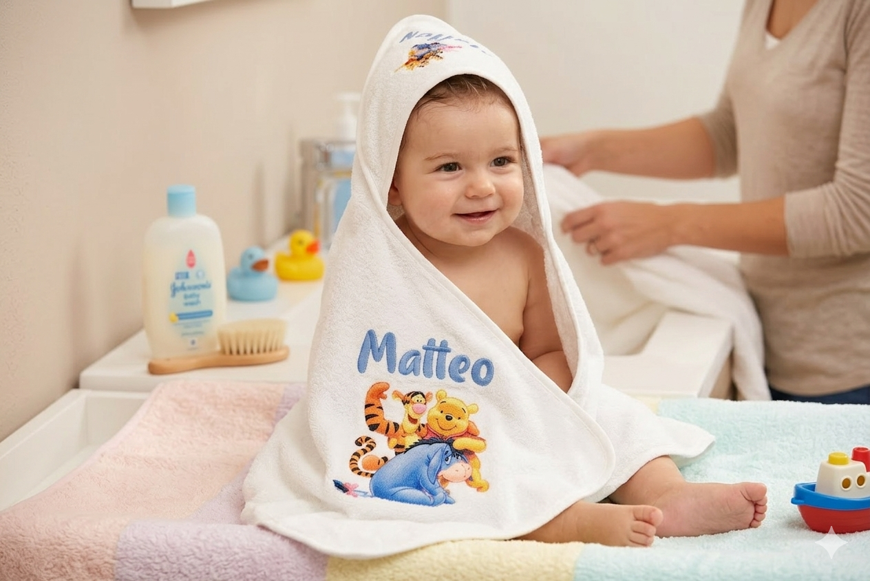 Accappatoio Neonato con Stampa