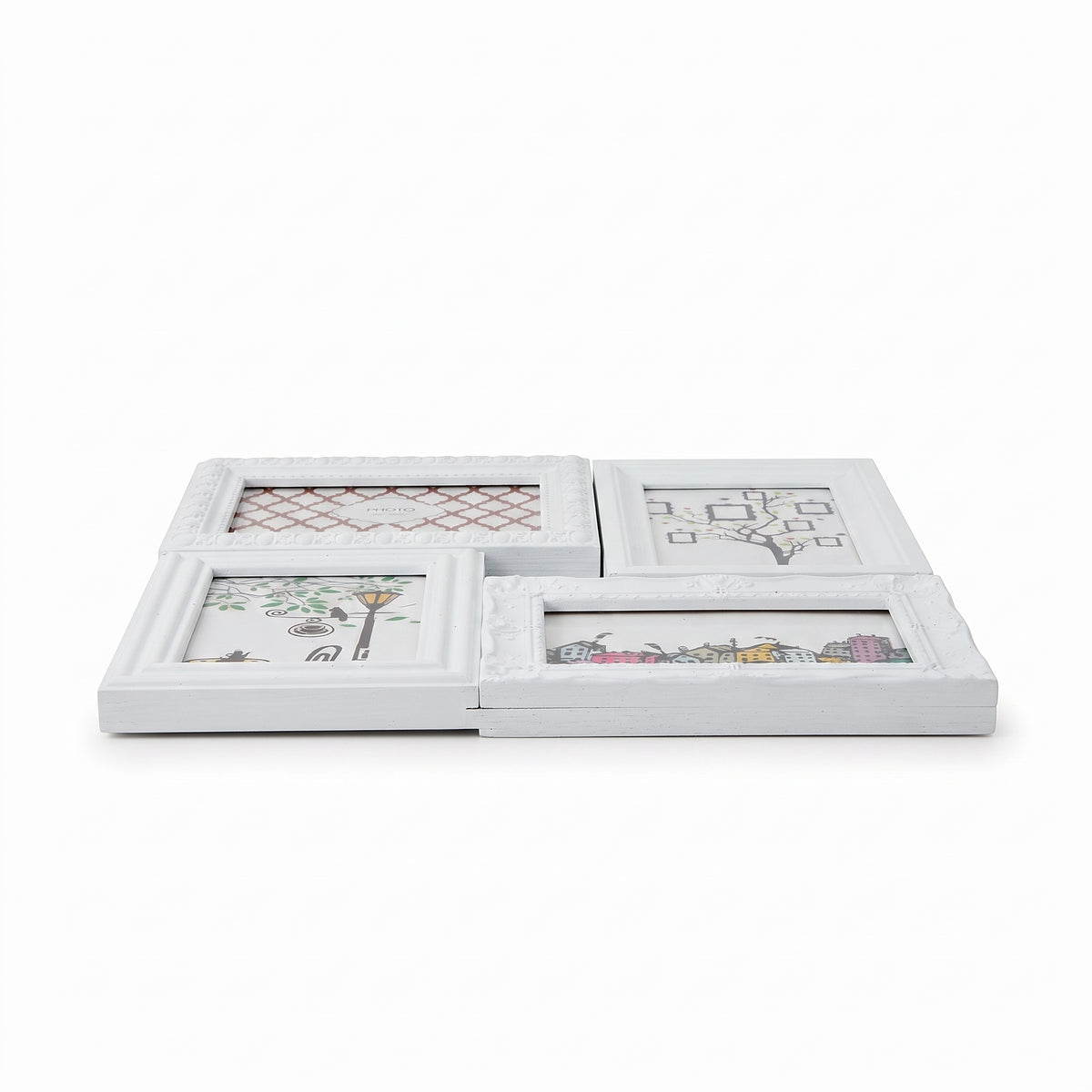 Cornice Multifoto da Tavolo in Plastica - Portafoto Multiframe per Famiglia e Ricordi