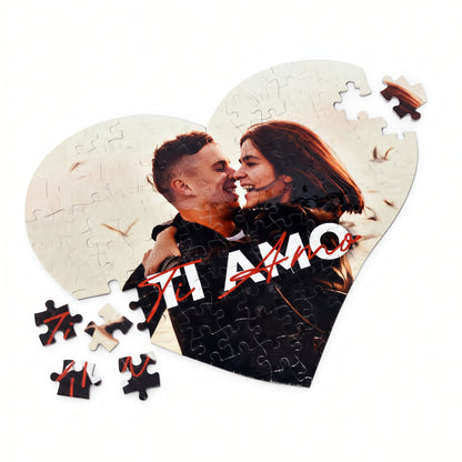 Puzzle a Cuore Personalizzato con Foto - Regalo Romantico per San Valentino e Anniversario
