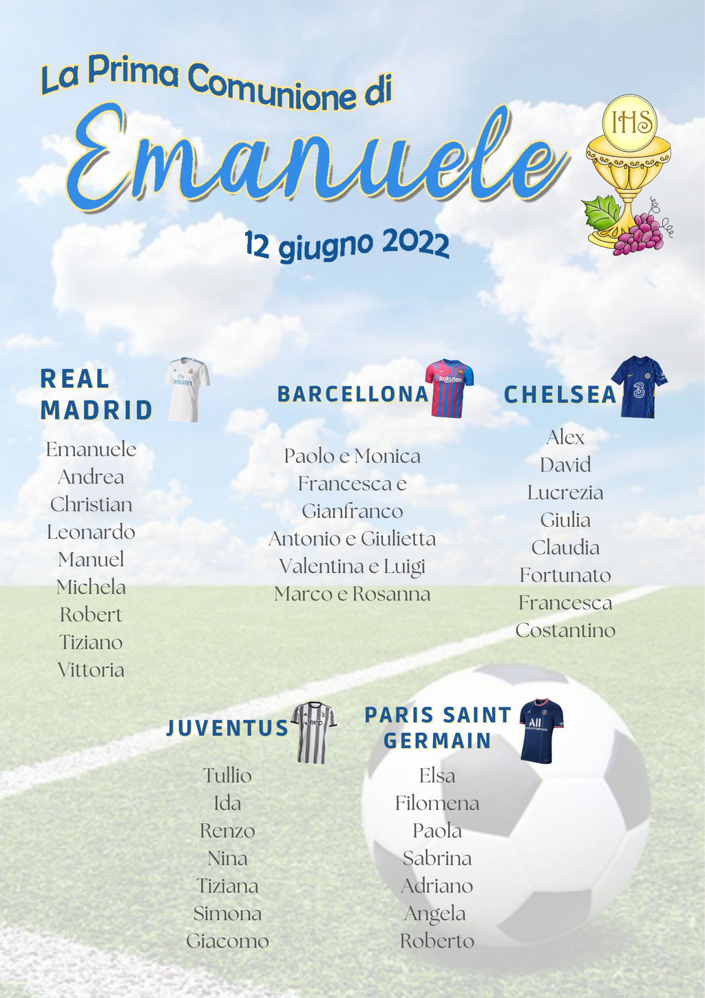 Tableau de Mariage Personalizzato