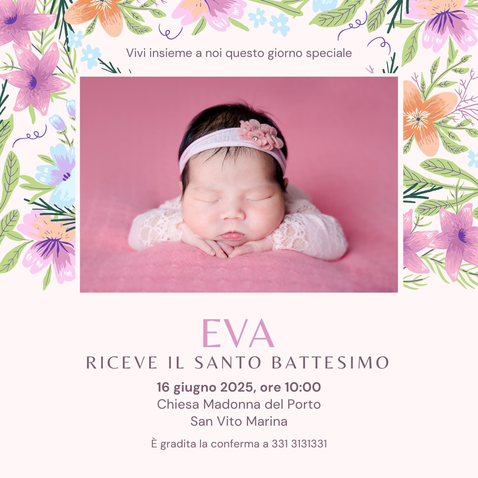 Invito Personalizzato Quadrato per Eventi