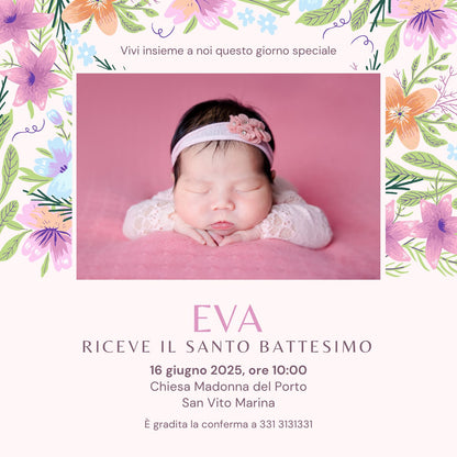 Invito Personalizzato Quadrato per Eventi