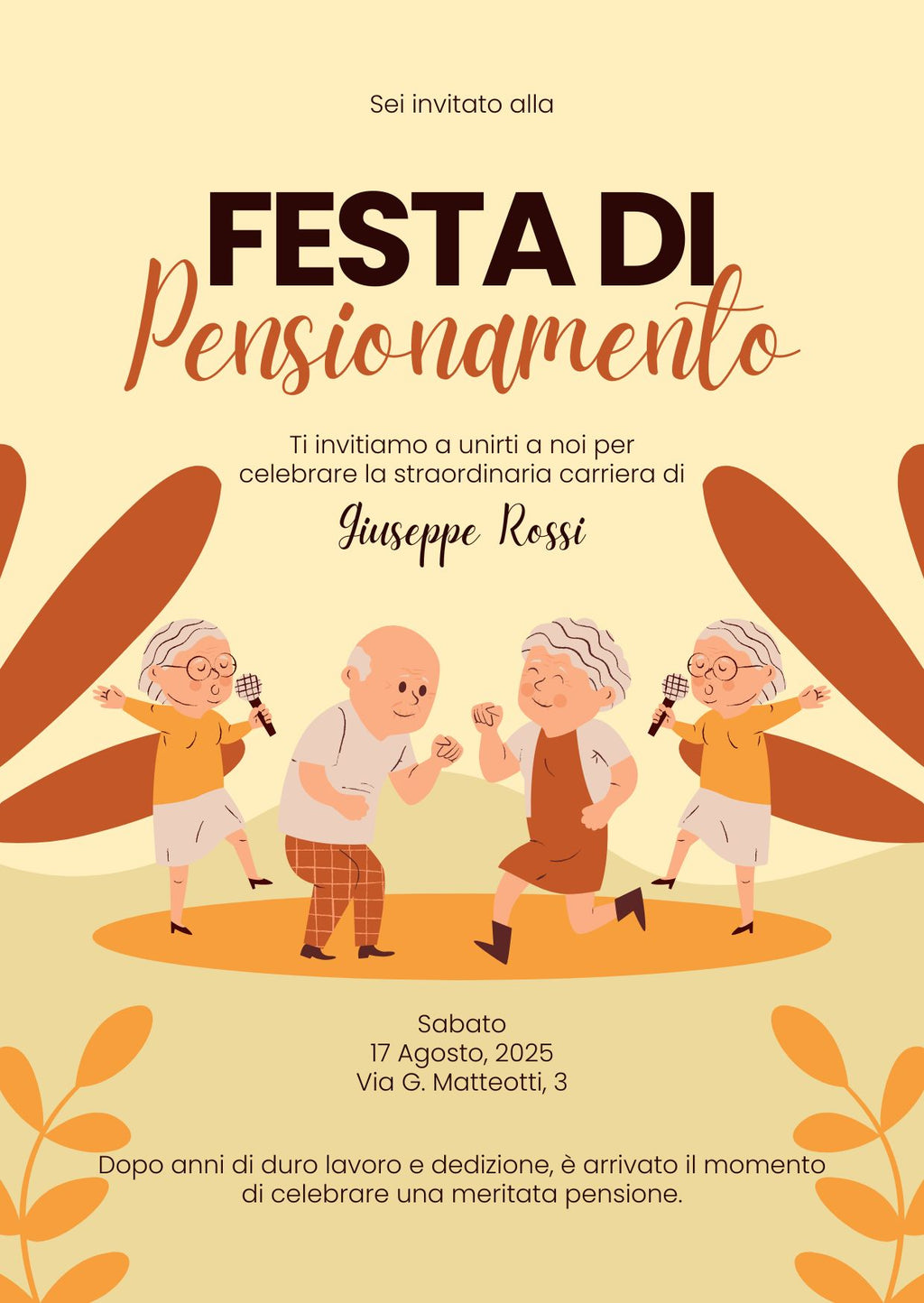 Invito Personalizzato Classico per Eventi