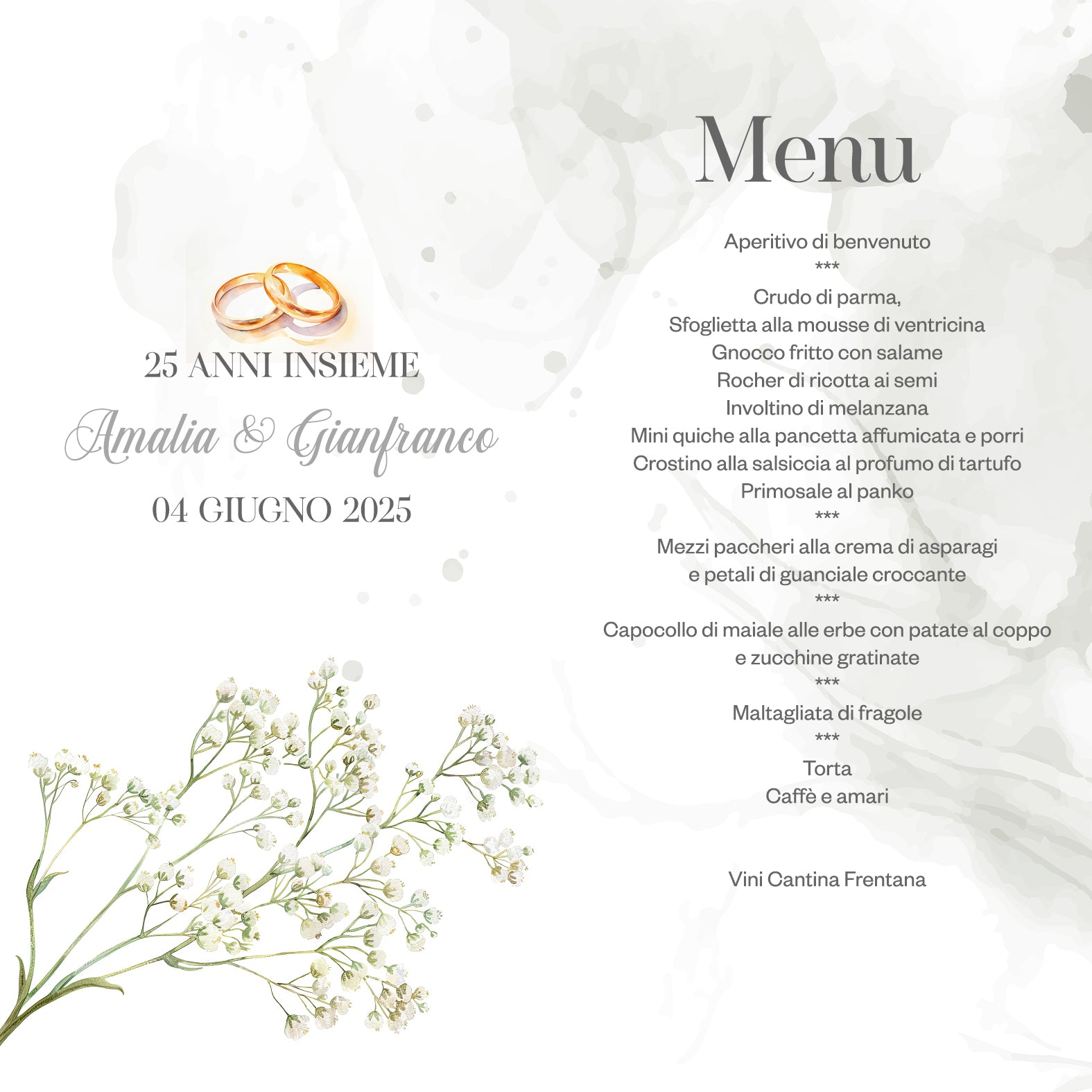 Menù Pieghevoli Eventi