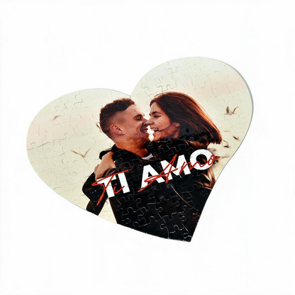 Puzzle a Cuore Personalizzato con Foto - Regalo Romantico per San Valentino e Anniversario
