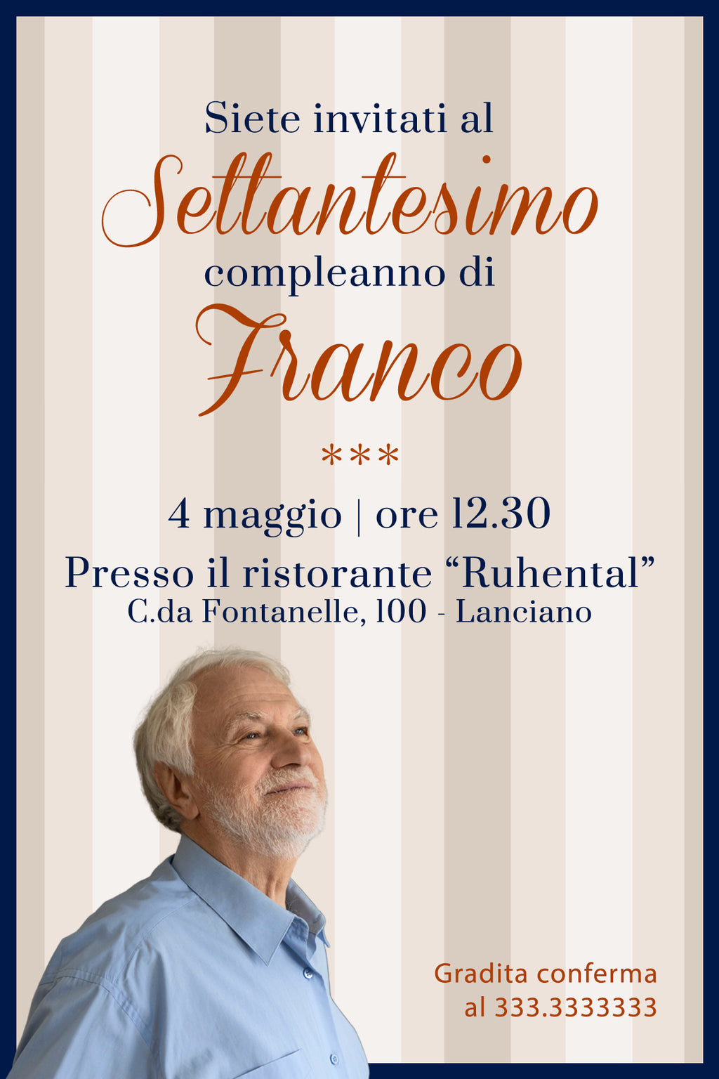 Invito Personalizzato Classico per Eventi
