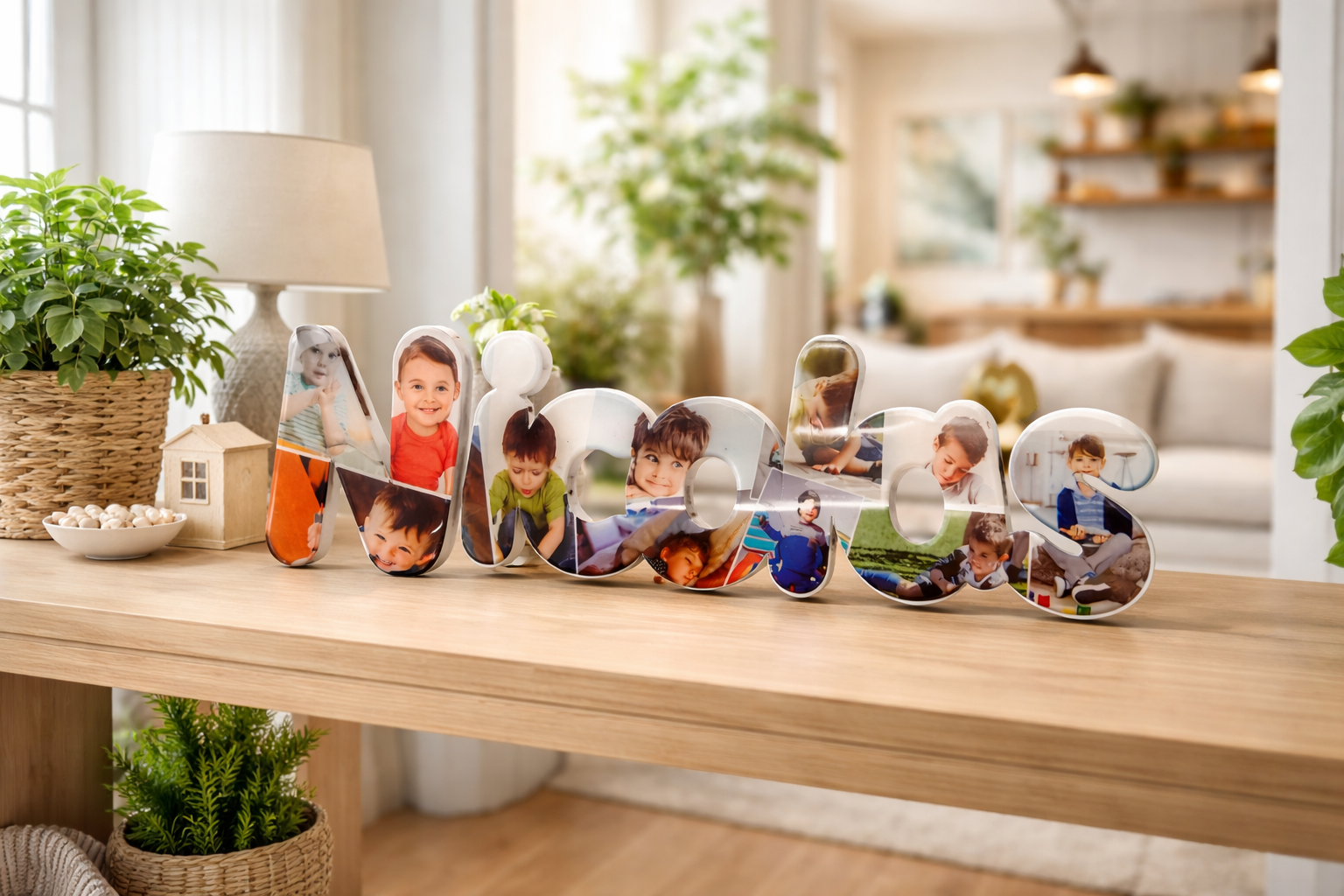 Scritta Sagomata Personalizzata con Foto - Decorazione 3D da Tavolo