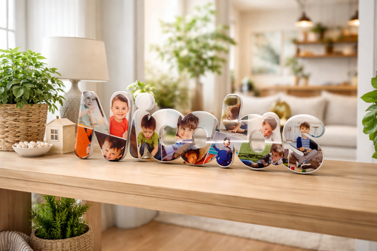 Scritta Sagomata Personalizzata con Foto - Decorazione 3D da Tavolo