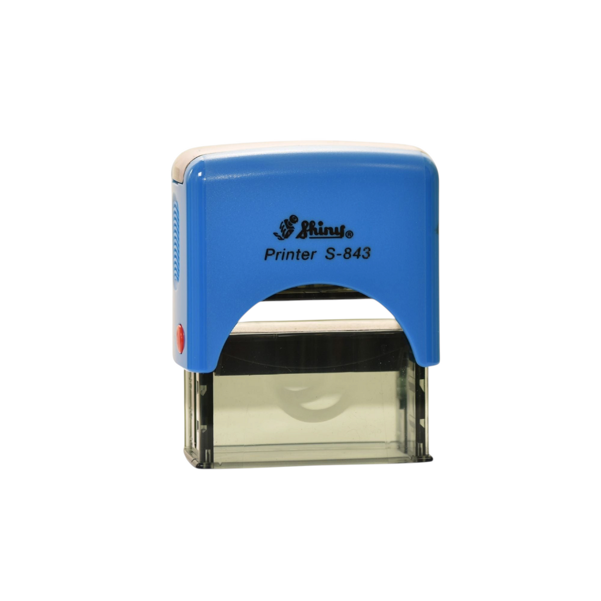 Timbro autoinchiostrante FotoGrafica blu modello Shiny Printer S-843 per ufficio e documenti professionali