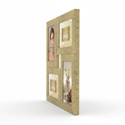 Cornice multifoto FotoGrafica moderna color argento per quattro fotografie con design elegante da tavolo