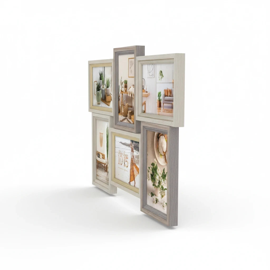 Cornice multifoto FotoGrafica in finitura silver per esporre più ricordi in un'elegante composizione da tavolo