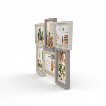 Cornice multifoto FotoGrafica in finitura silver per esporre più ricordi in un'elegante composizione da tavolo