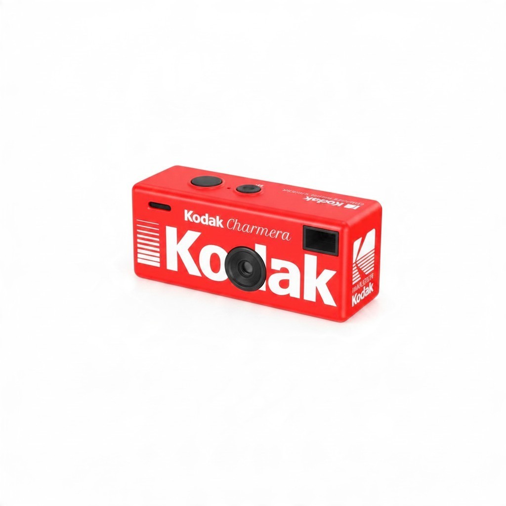 Fotocamera digitale portachiavi Kodak Charmera rossa in stile vintage, accessorio compatto FotoGrafica