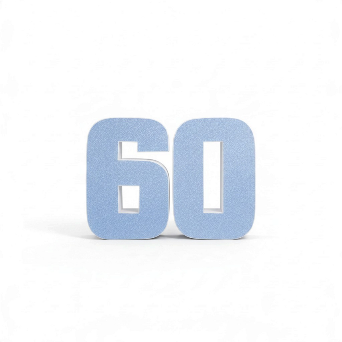 Scritta personalizzata FotoGrafica numero 60 azzurro glitterato per decorazione compleanno o anniversario