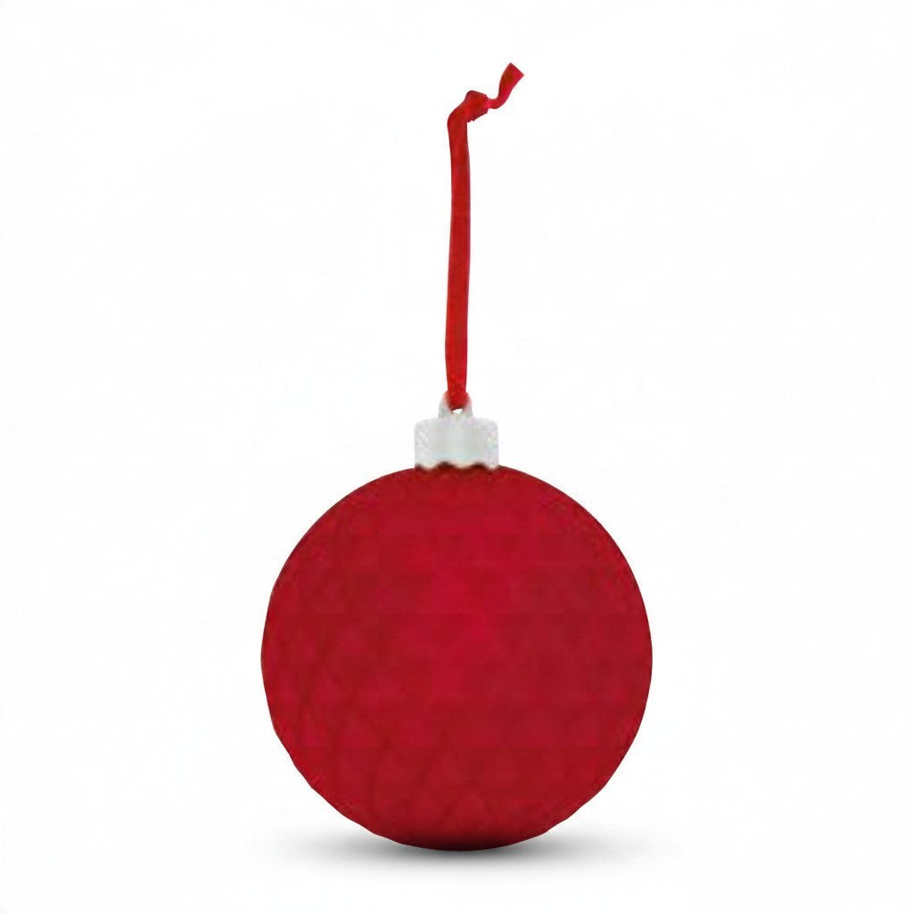 Pallina di Natale FotoGrafica Photo Diamond rossa 10x10 cm con texture a diamante per albero personalizzabile