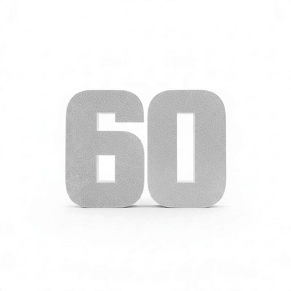 Scritta personalizzata FotoGrafica numero 60 glitter argento per decorazione torte e allestimenti compleanno