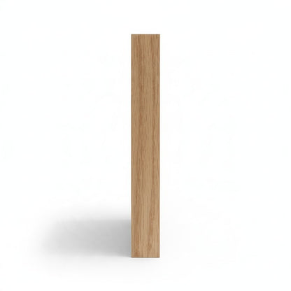 Targa cornice FotoGrafica in legno naturale con profilo sottile vista laterale per decorazione d'interni moderna