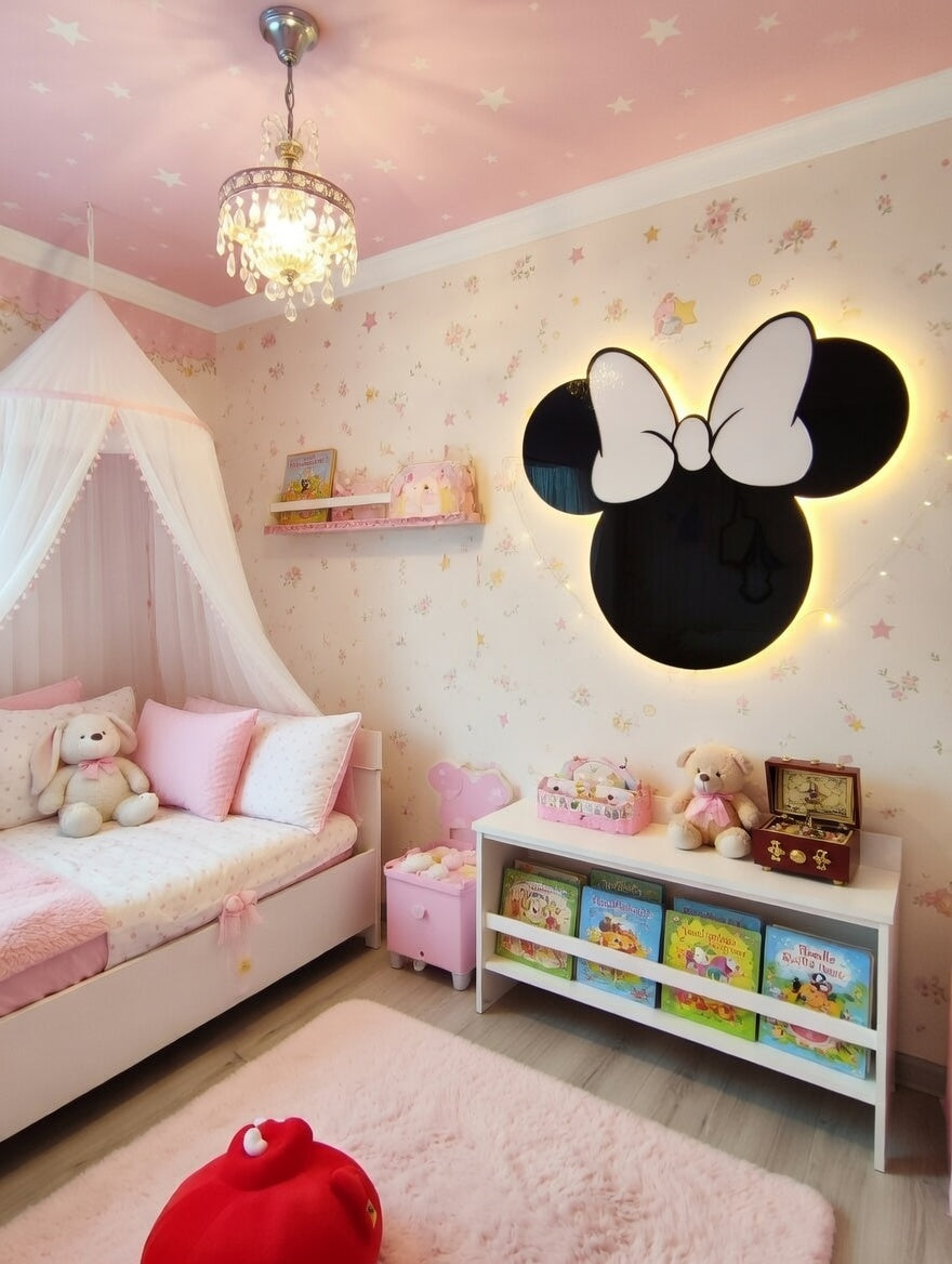 Insegna Luminosa a Tema Disney - Lampada Notturna per Cameretta