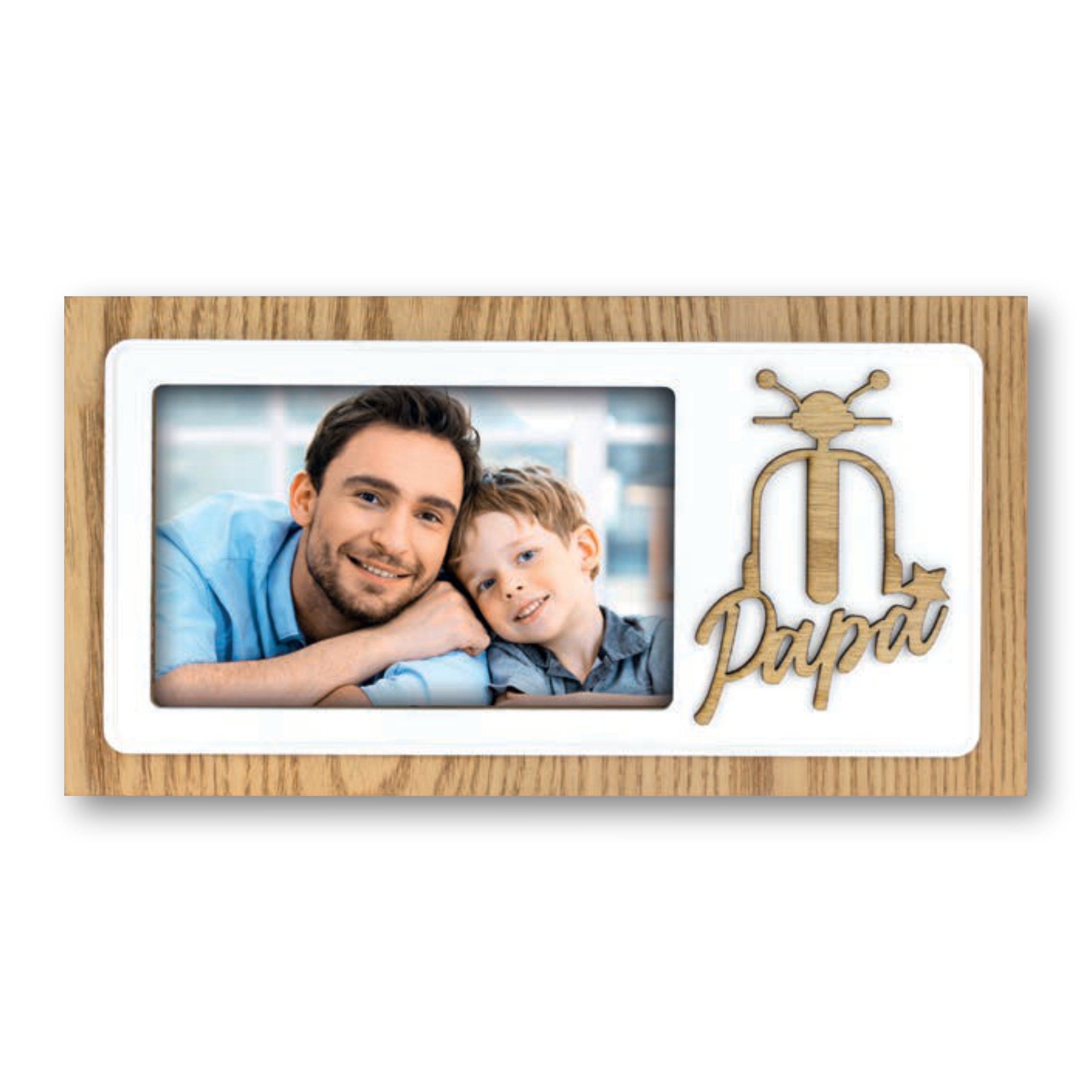 Cornice da Tavolo Famiglia - Portafoto in Legno con Scritta